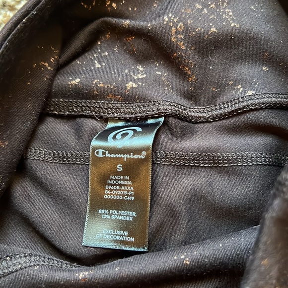 C9 by Champion brown yoga leggings with metallic gold sparkles, sz small - Picture 4 of 6